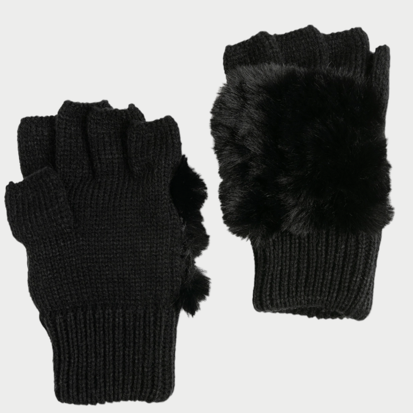 Faux Fur Fingerless Gloves