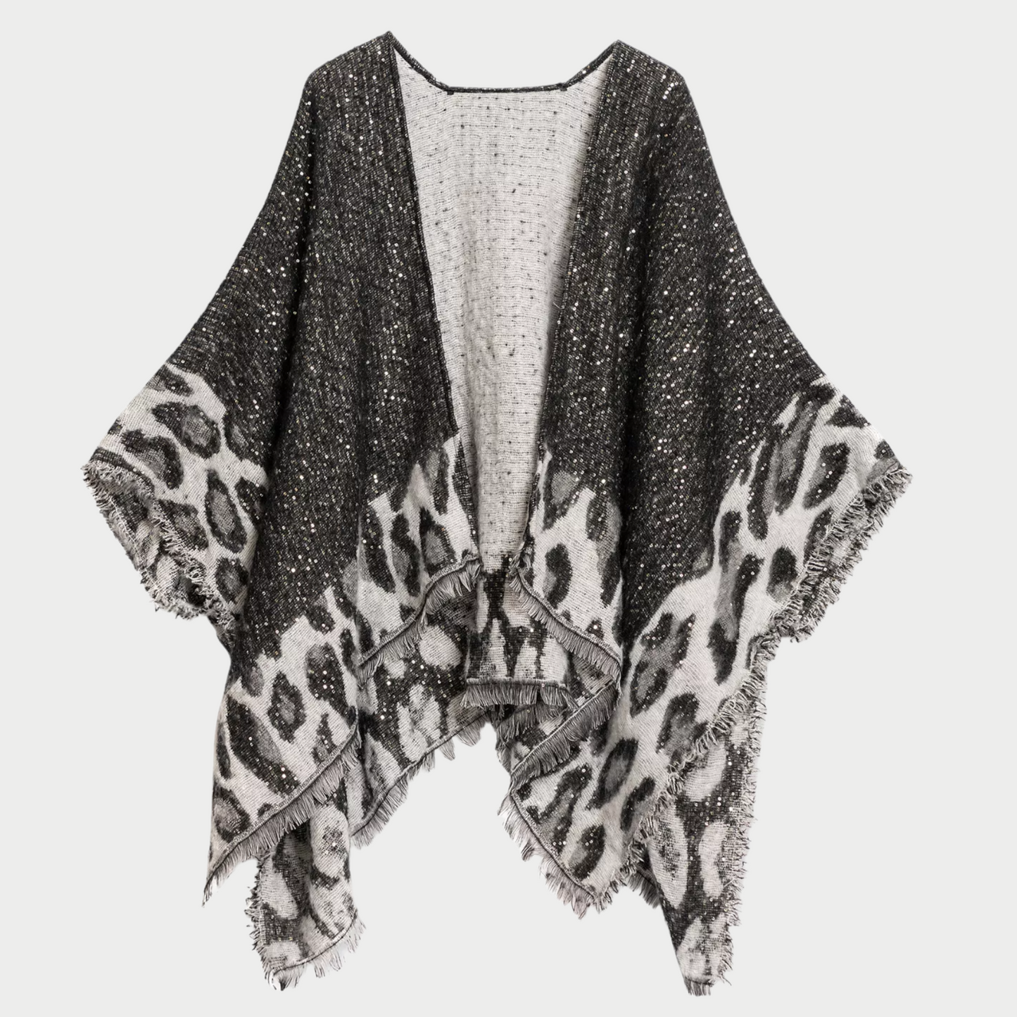 كيمونو بطبعة حيوانية مزينة بالترتر