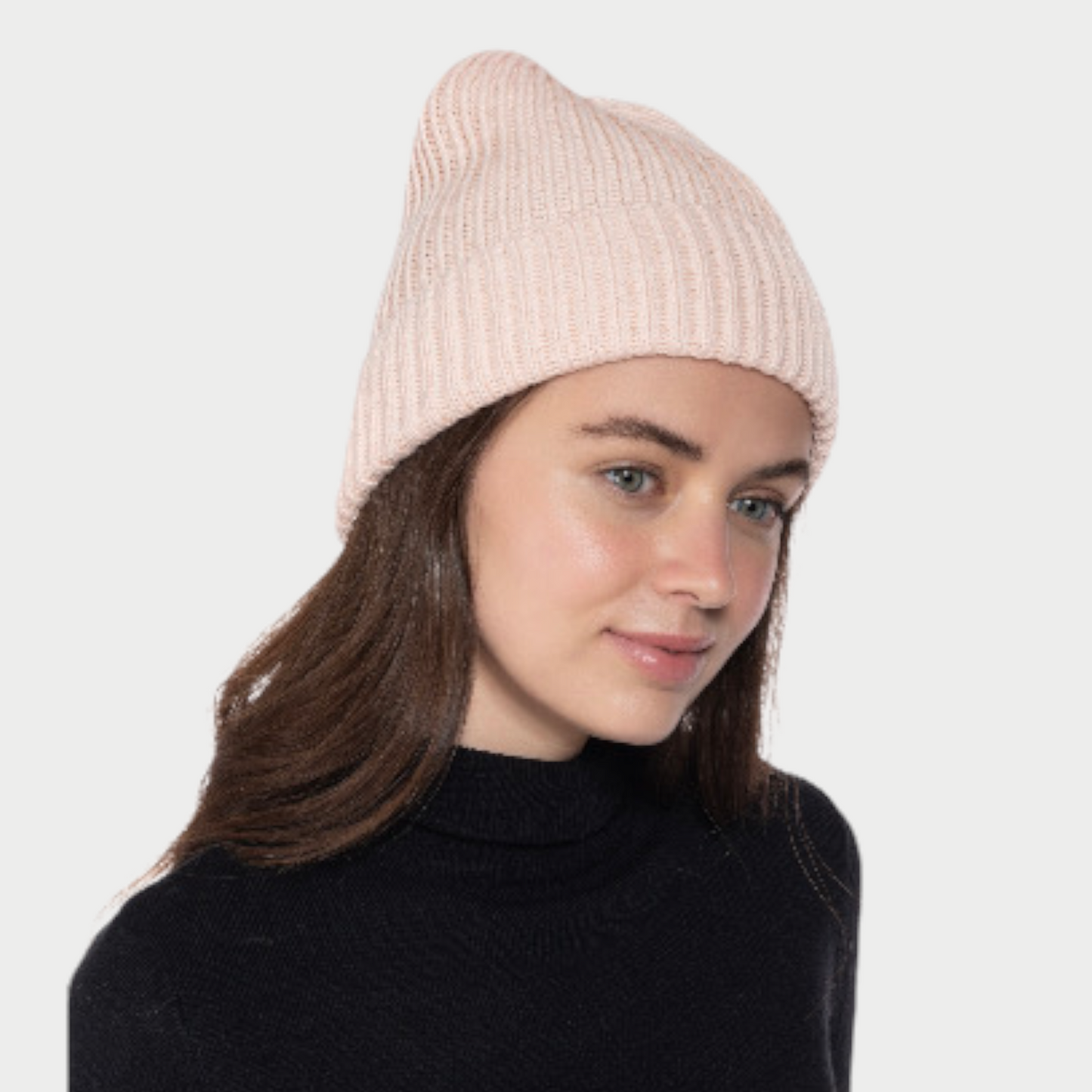 Solid Shine Cuff Beanie Blush