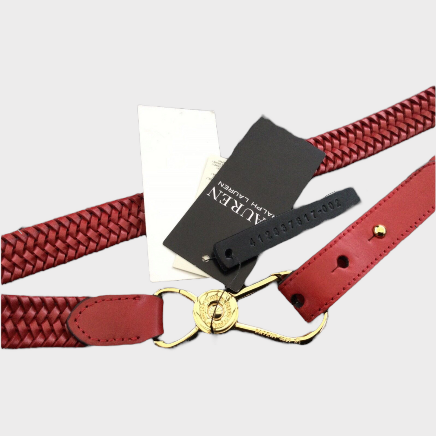 Lauren Ralph Lauren Nautical Clip Braided Belt Rl 2000 Red XS