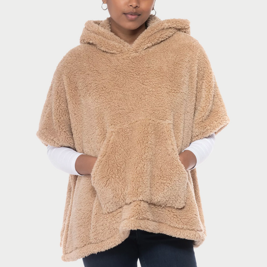 Hooded Sherpa Pocket Poncho