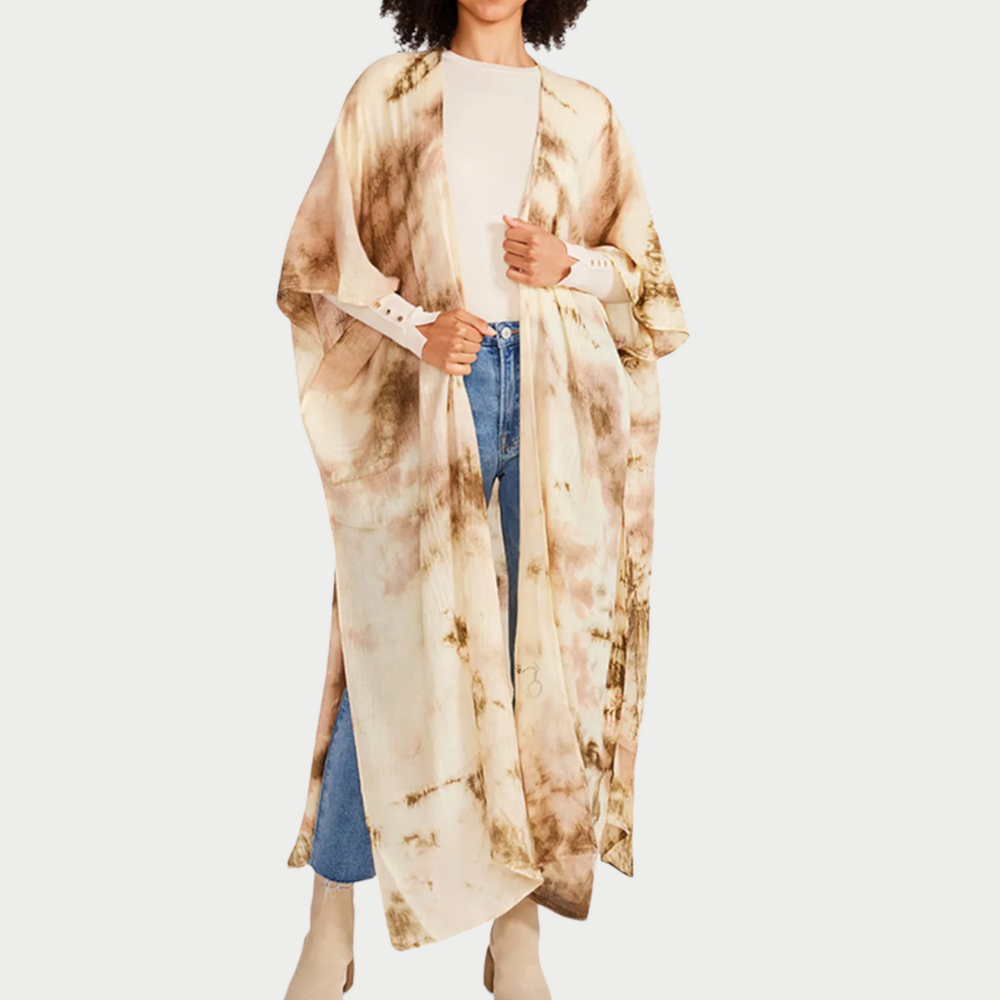 Tie Dye Woven Duster kimono