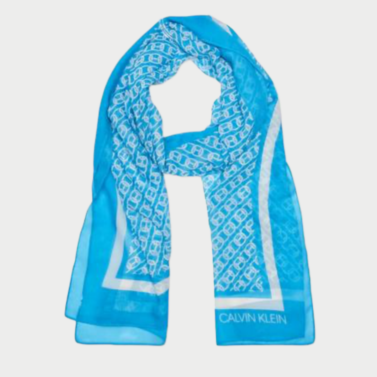 Chain-Print Chiffon Oblong Scarf
