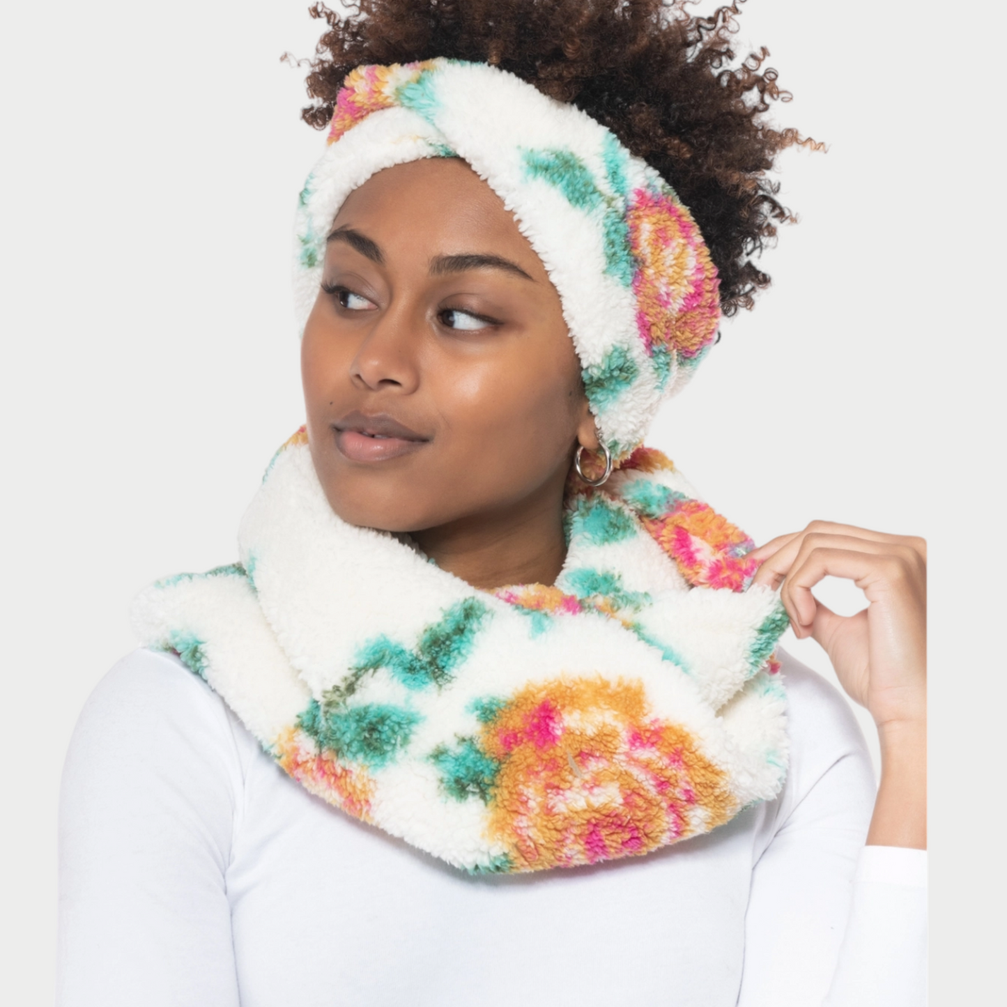 Twisted Sherpa Cowl-Headband Set