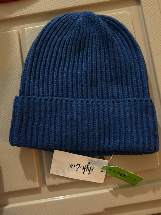 Style Co Solid Cuffed Beanie Blue ONE SIZE