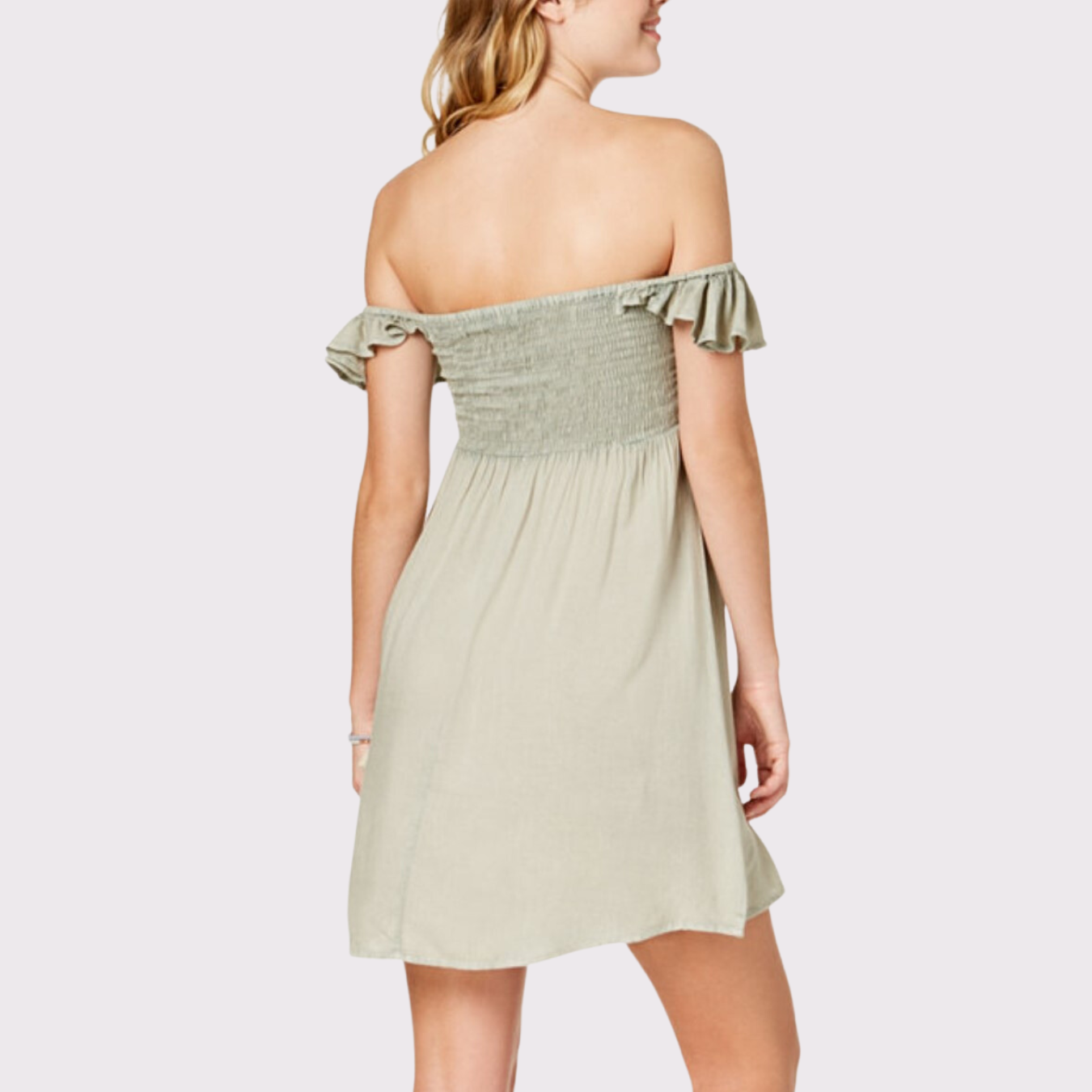 Off-The-Shoulder Ruffled Cover-Up Dress