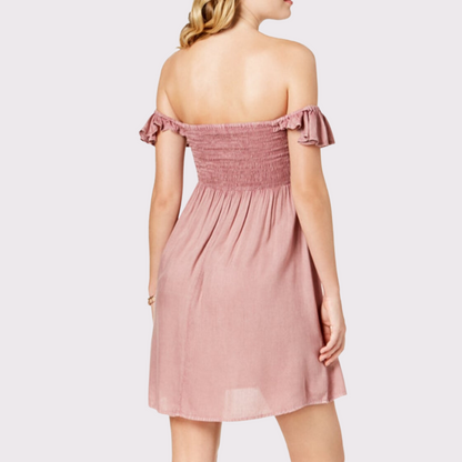Off-The-Shoulder Ruffled Cover-Up Dress