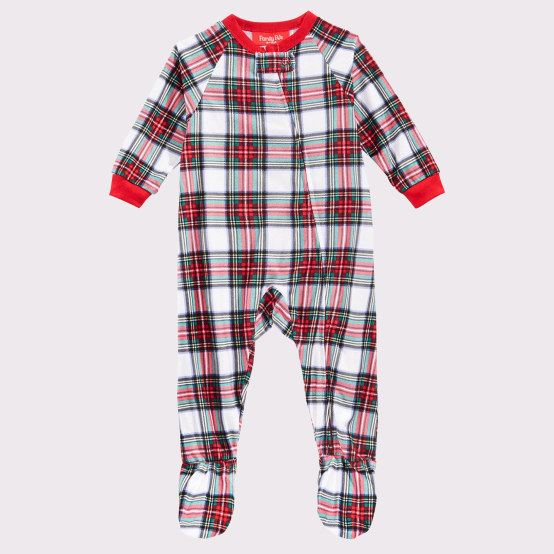 Stewart Plaid Footed Holiday's infant PJs
