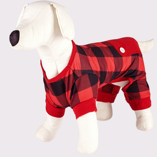 Buffalo Plaid Check Holiday Pet PJ