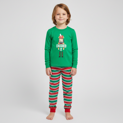 Crushed It Stripe Kids Holiday's PJ