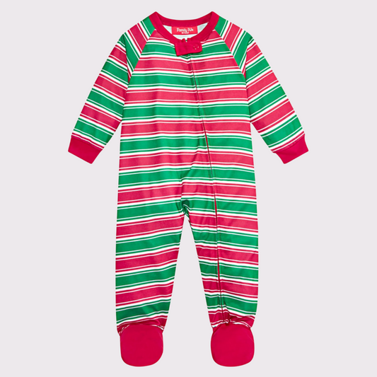 Crushed It Stripe Footed Infants Holiday's PJ