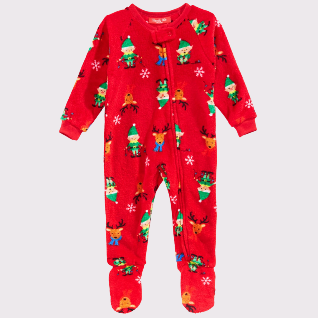 Elf Footed infants Holiday's PJ
