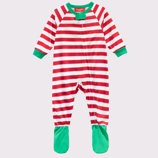 Stripe Holiday Footed PJ