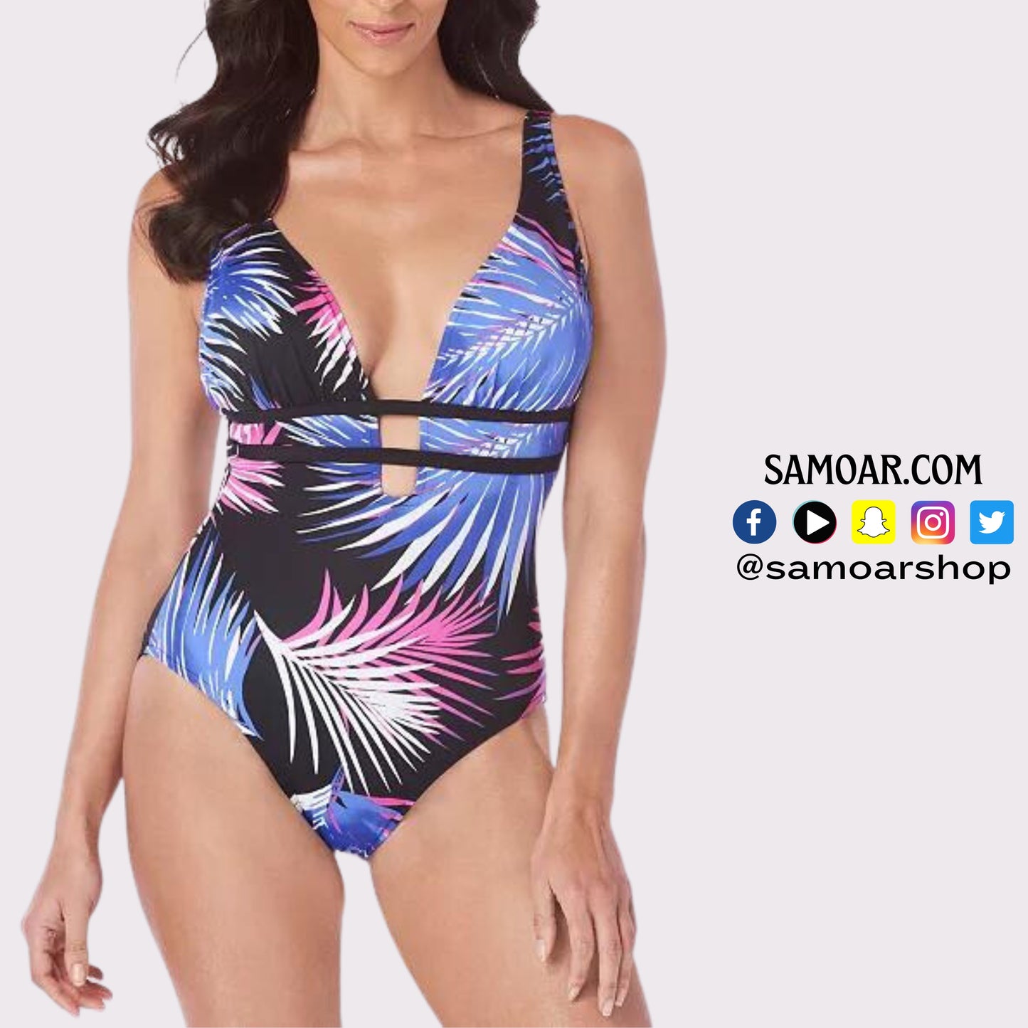 Plunging One-Piece Swimsuit