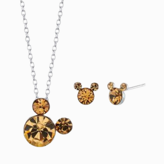 Mickey Mouse Earring and Necklace Set