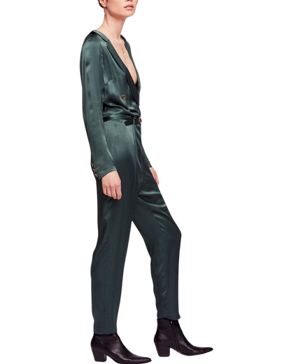 Satin long sleeves jumpsuit