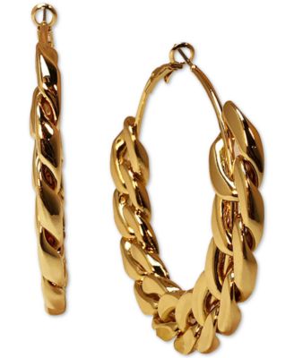 Gold-Tone Large Chain-Link Hoo Gold