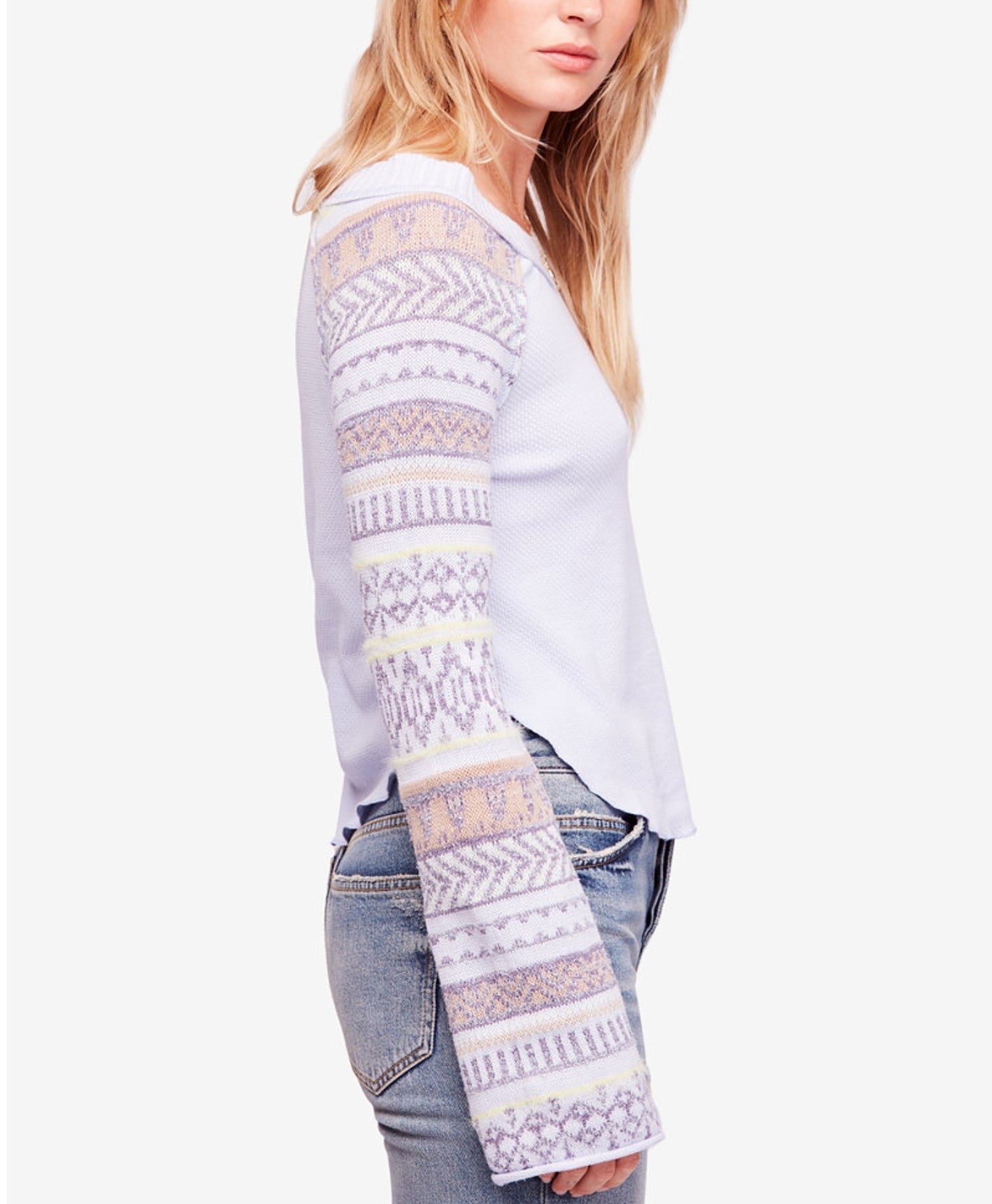 Free People Fairground Striped-Sleeve Thermal