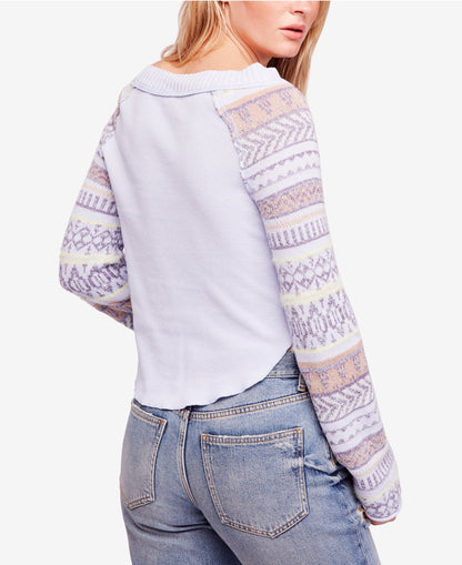 Free People Fairground Striped-Sleeve Thermal