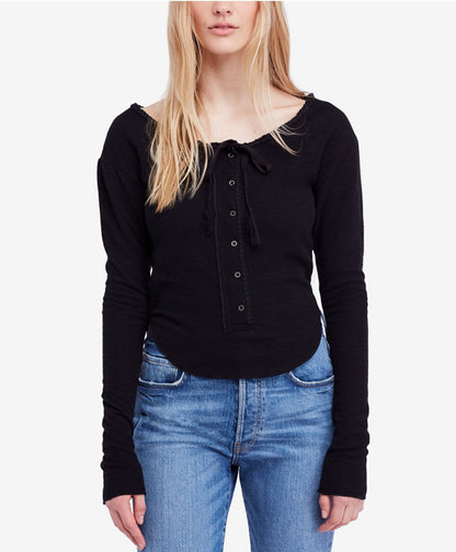 Free People Cecilia Tie-String Thermal Top