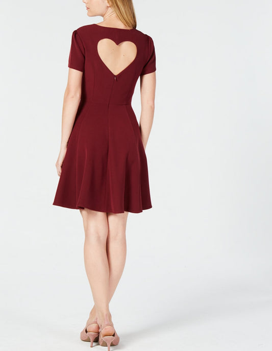 Maison Jules Heart Cutout Fit & Flare Dress