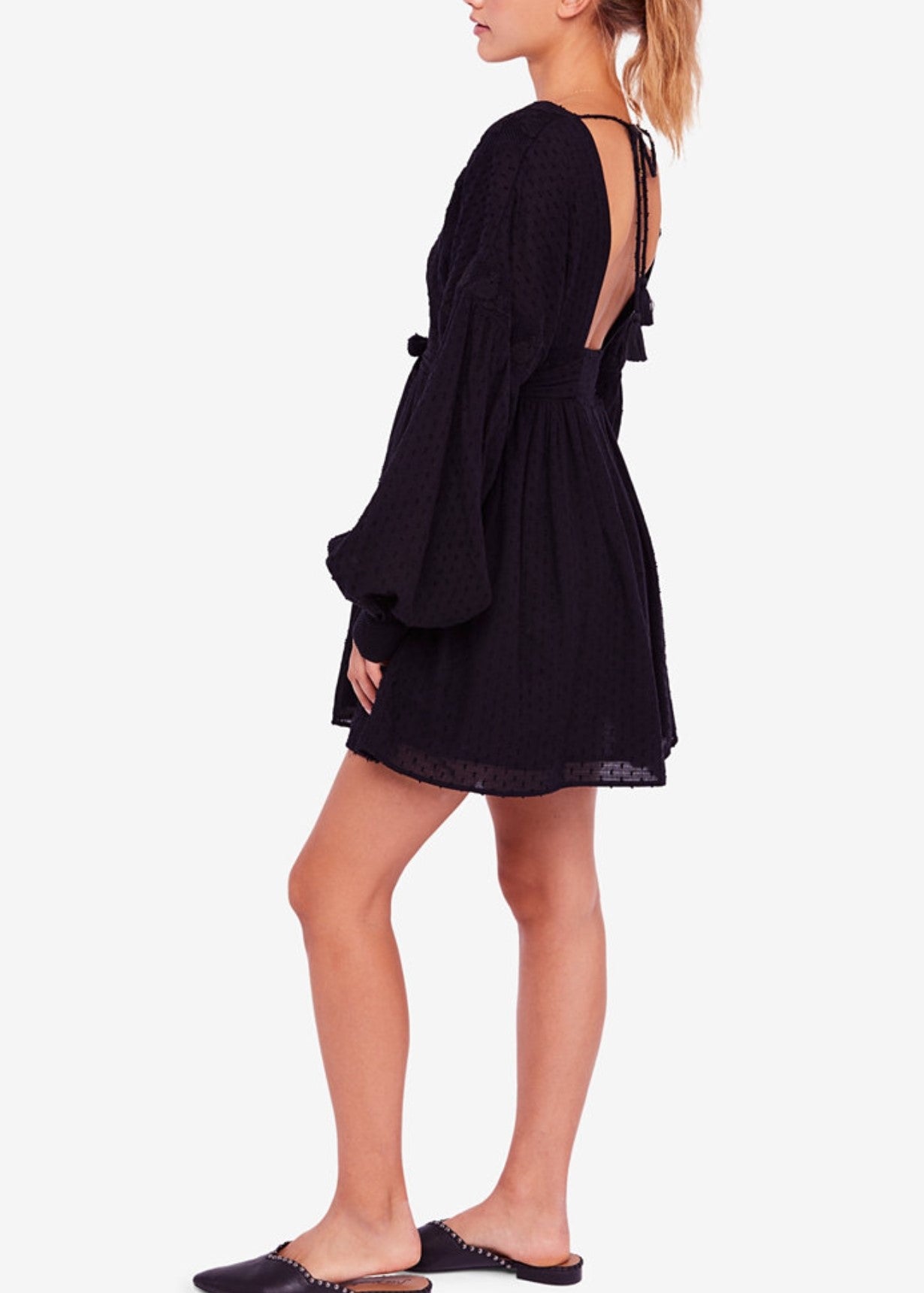 Free People Open-Back Mini A-Line Dress