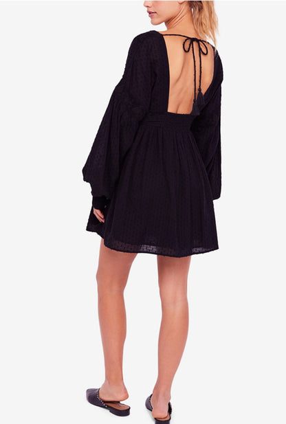 Free People Open-Back Mini A-Line Dress