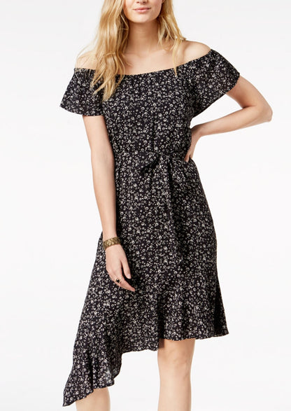 Lucky Brand Ruffed Off-The-Shoulder Fit & Flare Dress