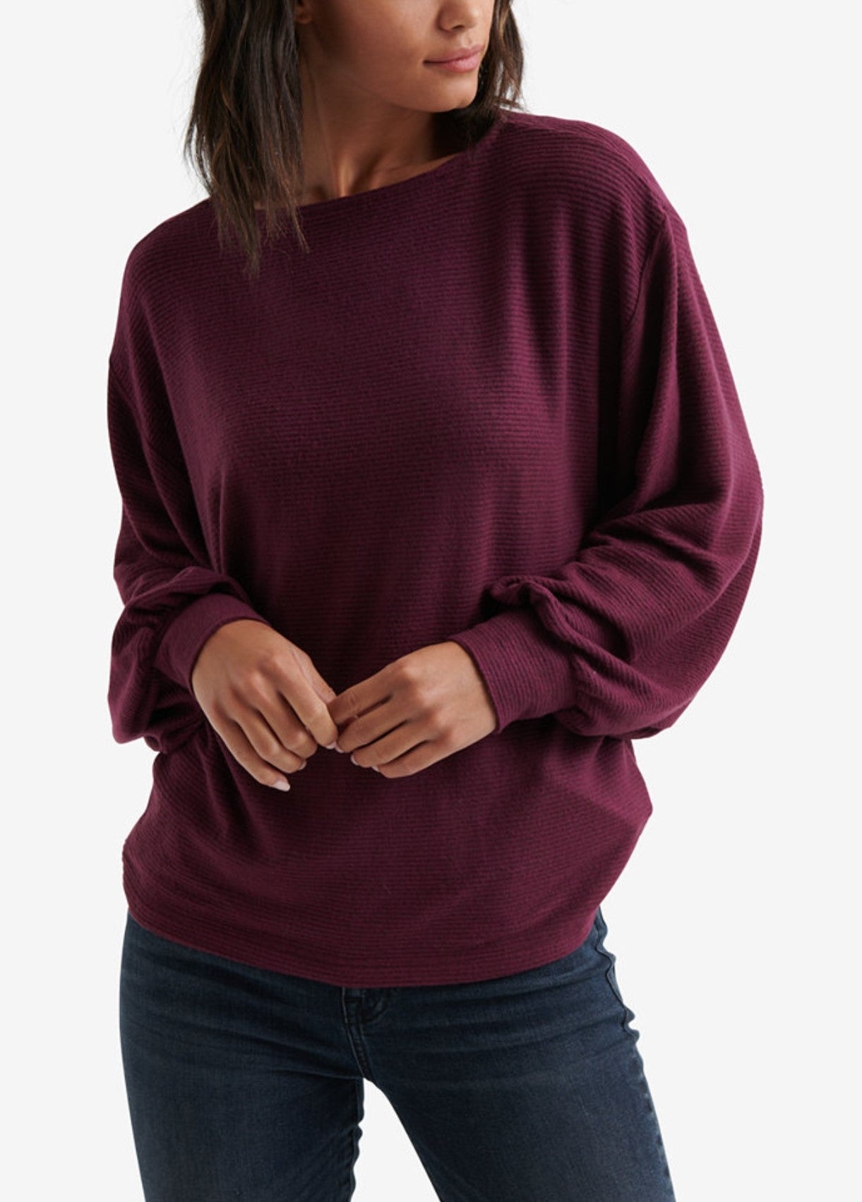Lucky Brand Ribbed Dolman Sweater