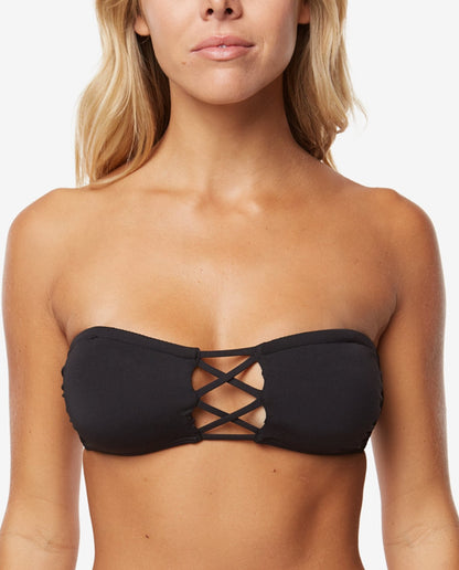 O'Neill Juniors' Salt Water Solids Strappy Bandeau Bikini Top