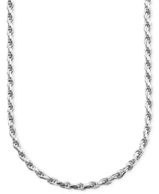 Sterling Silver Necklace, Diam Silver 20 inches