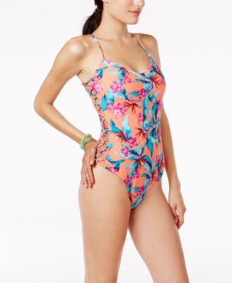 Hula Honey Wild Rays Printed Cut-Out One-Piece