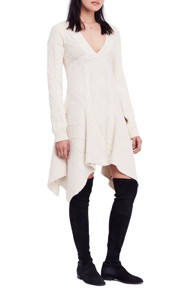 Free People Cables and Castles Cotton Sweater Dress