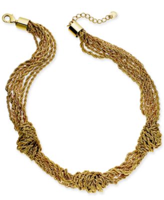 Gold-Tone Multi-Chain Knotted Gold