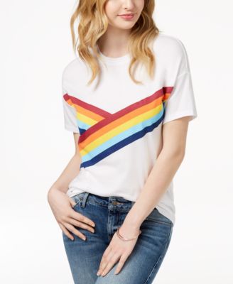 Carbon Copy Crew-Neck Rainbow-Graphic T-Shirt