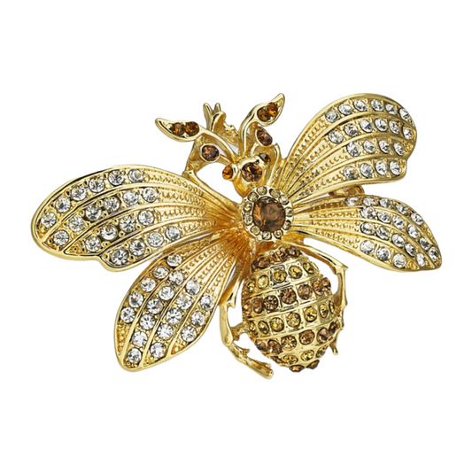 Gold-Tone Crystal Bee Pin