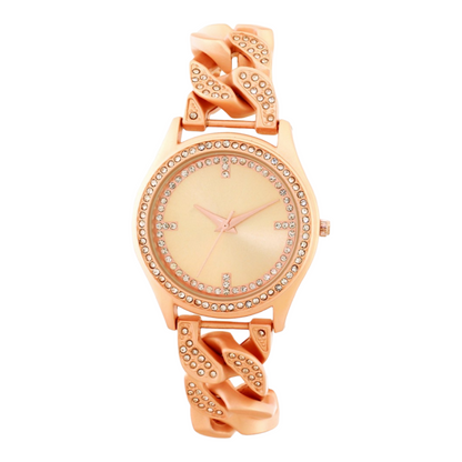 Women's Rhinestone-Accent Rose Gold-Tone
Bracelet Watch 37mm