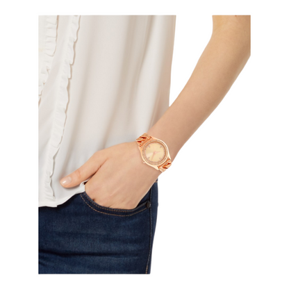 Women's Rhinestone-Accent Rose Gold-Tone
Bracelet Watch 37mm
