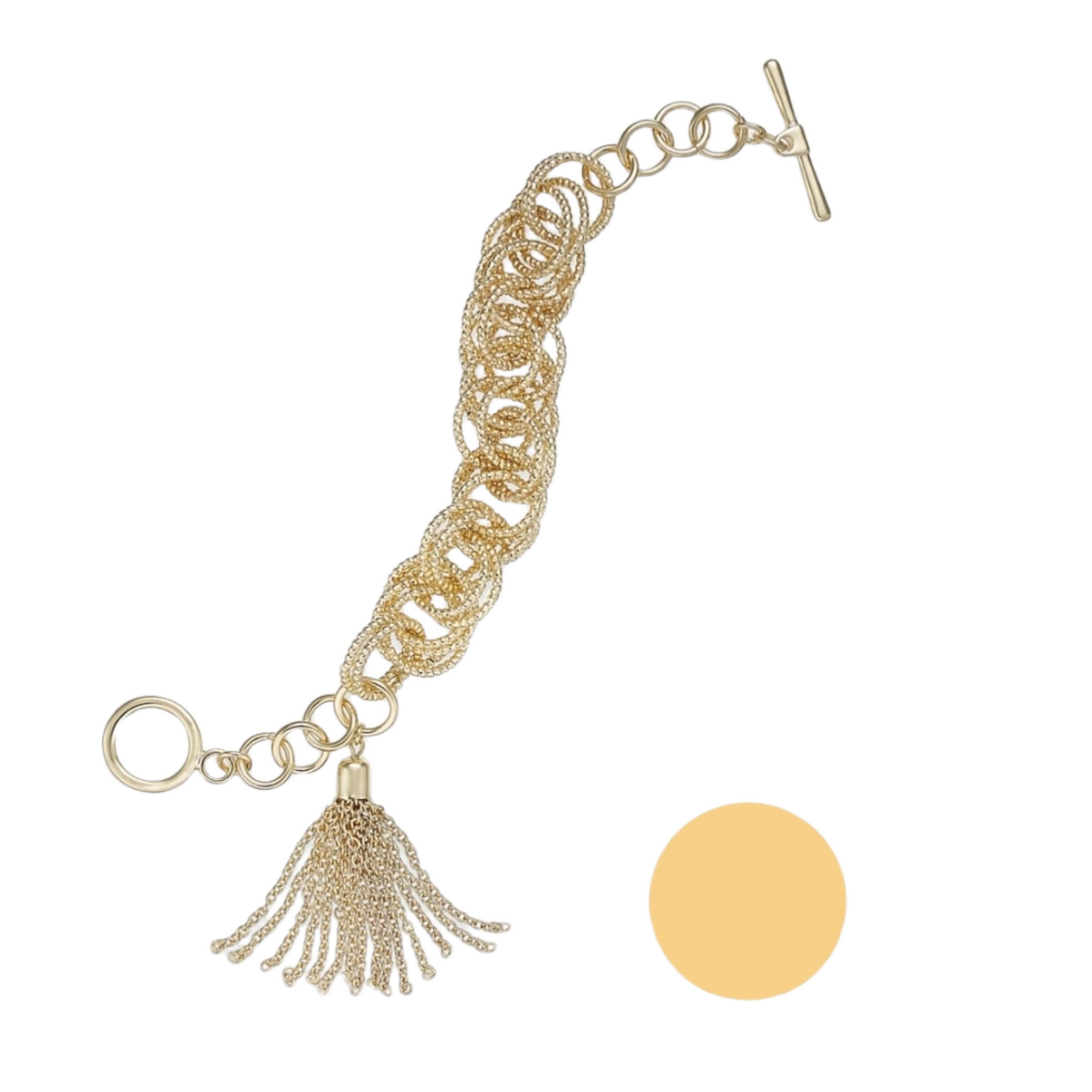 Concepts Gold-Tone Multi-Ring & Chain Tassel Toggle
Bracelet