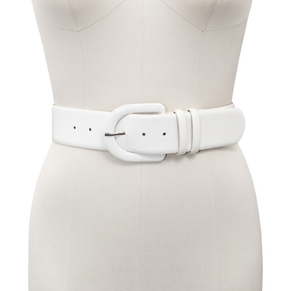 Croc-Embossed Stretch Belt With Covered Buckle