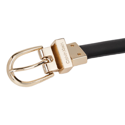 Calvin Klein Snake-Embossed Reversible Belt ChampagneBlackPolished Champ L