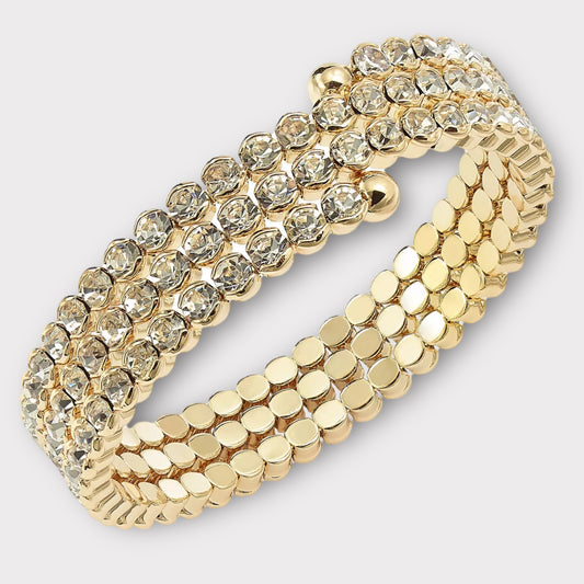 Gold-Tone Crystal Coil Bracelet