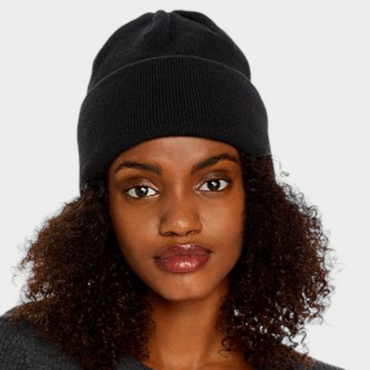 Solid knitted hat doubled layer