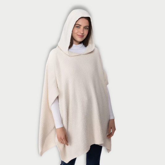Hooded Knit Poncho