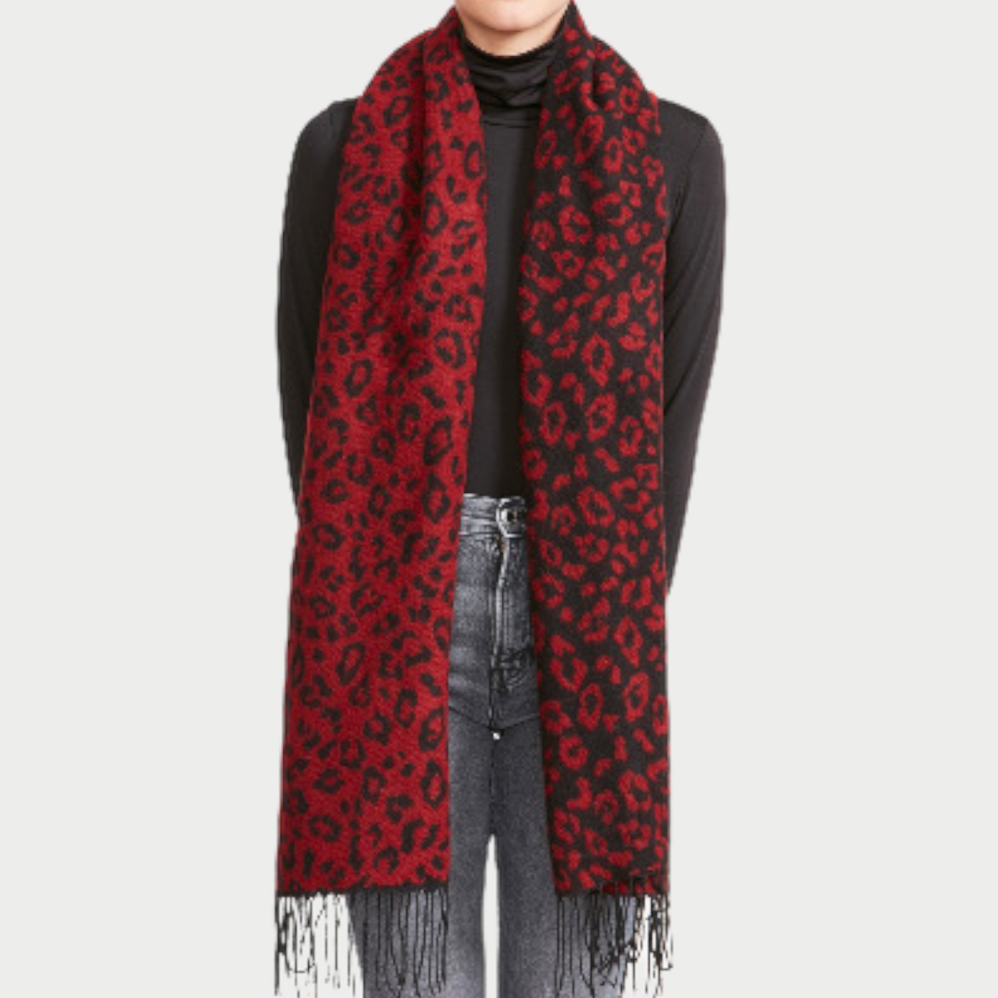 Leopard Scarf Red